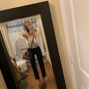 silk white button down collared shirt